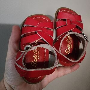 Red Saltwater Sandals Baby Size 3